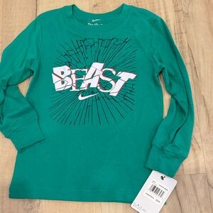 Nike Kids Teal 'BEAST' Long Sleeve Tee